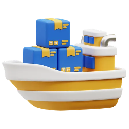 Barco de carga  3D Icon