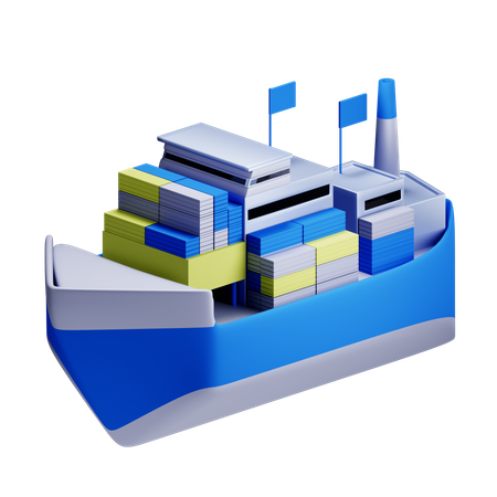 Barco de carga  3D Icon