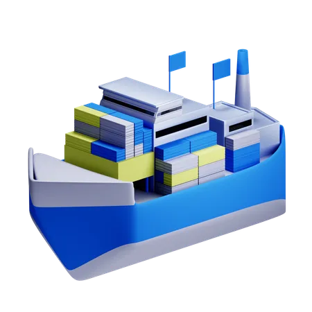 Barco de carga  3D Icon