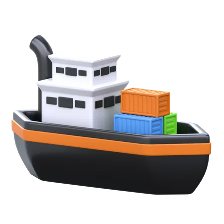 Barco de carga  3D Icon