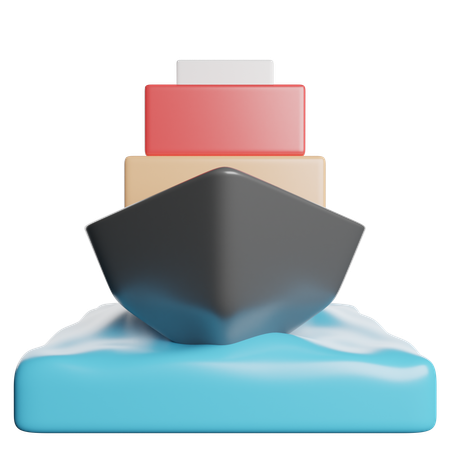 Barco de carga  3D Icon