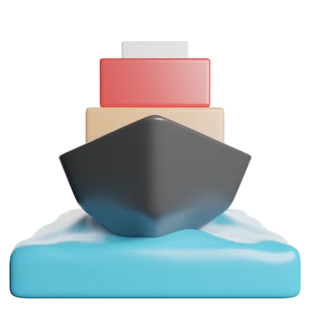 Barco de carga  3D Icon