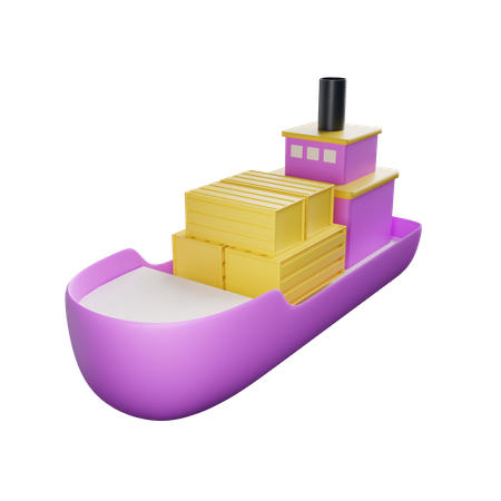 Barco de carga  3D Illustration