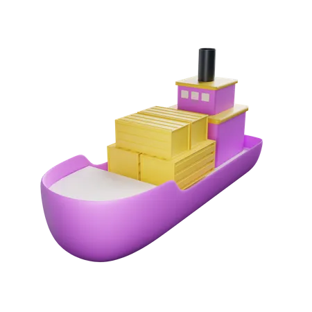 Barco de carga  3D Illustration