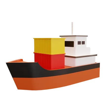 Barco de carga  3D Illustration