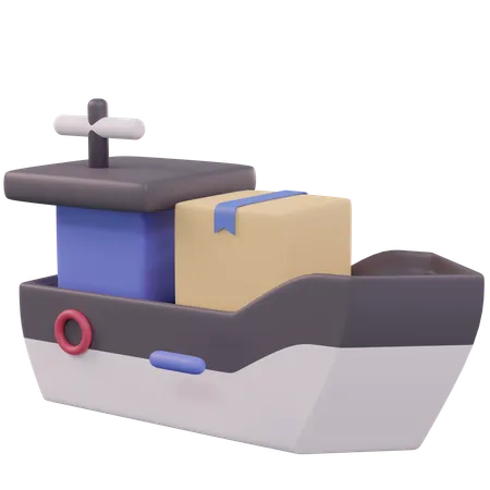 Barco de carga  3D Icon