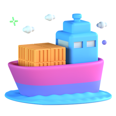 Barco de carga  3D Icon