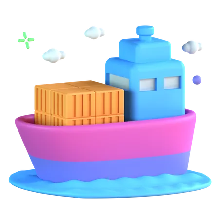 Barco de carga  3D Icon