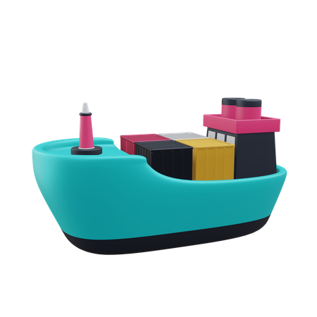 Barco de carga  3D Icon