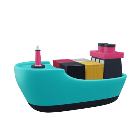 Barco de carga  3D Icon