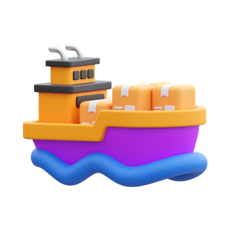 Barco de carga  3D Icon