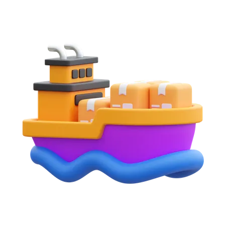 Barco de carga  3D Icon