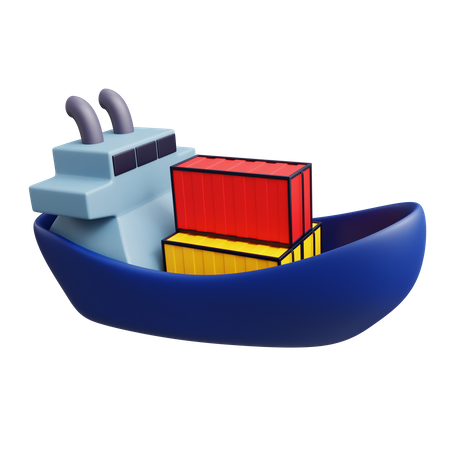 Barco de carga  3D Icon