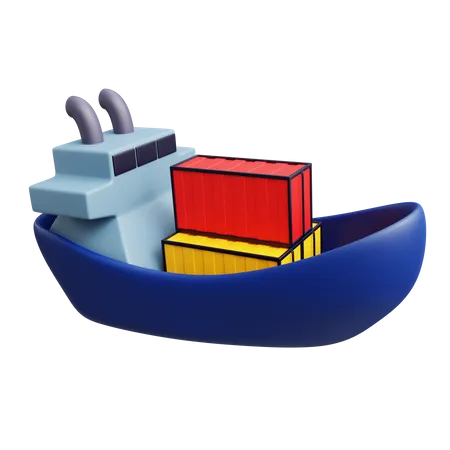 Barco de carga  3D Icon