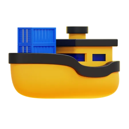 Barco de carga  3D Icon