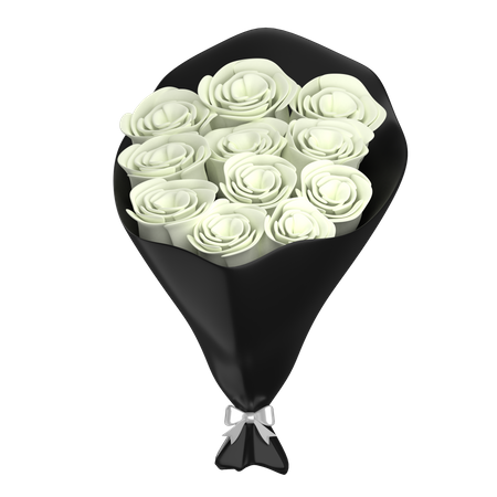 Buquê de flores brancas  3D Illustration