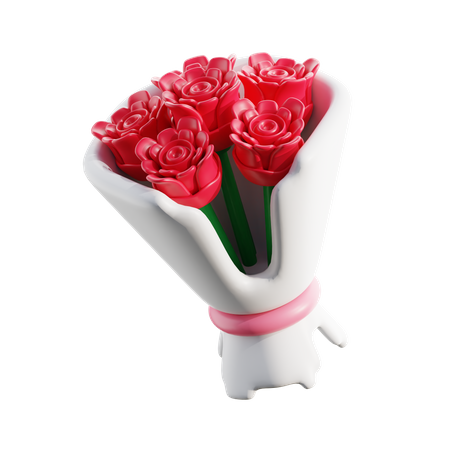 Buquê de flores rosas  3D Icon