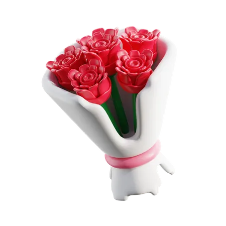 Buquê de flores rosas  3D Icon