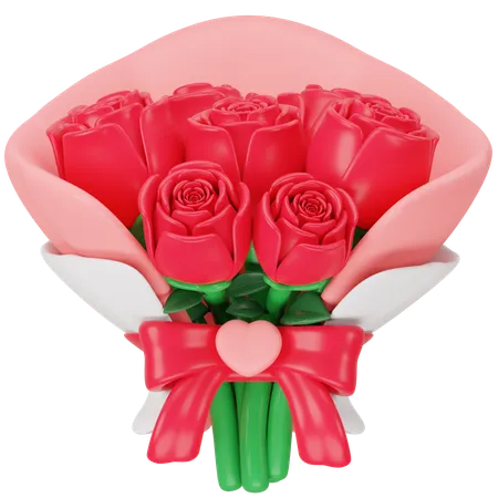 Buquê de flores rosas  3D Icon