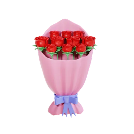 Buquê de rosas  3D Icon