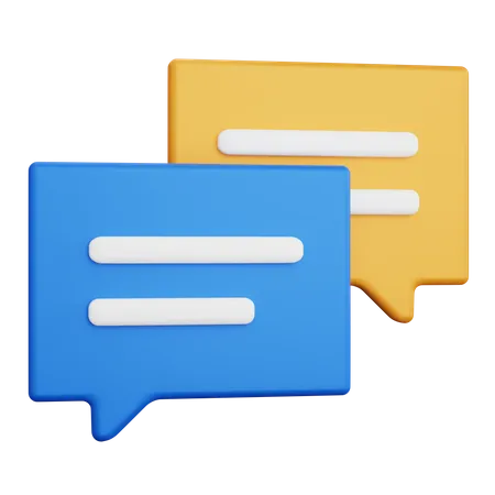 3 D Renderizado Chat Azul Y Amarillo Aislado 3D Icon