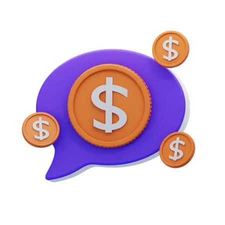 Burbuja de chat de finanzas  3D Icon