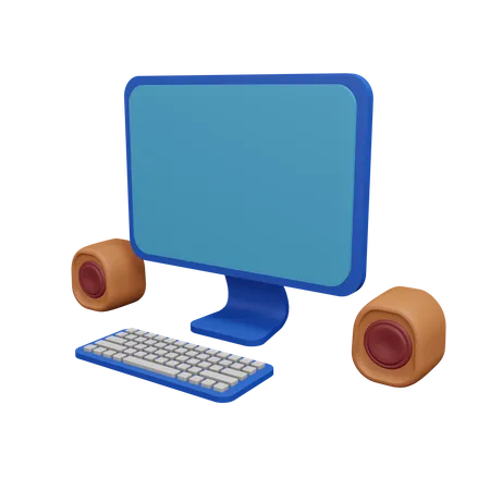 Ordinateur de bureau  3D Illustration