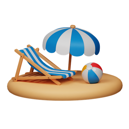 Bureau de plage  3D Icon