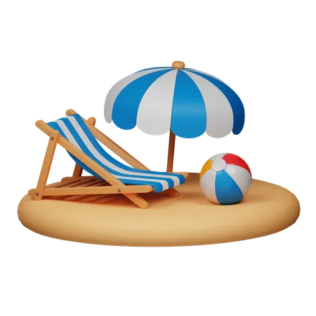 Bureau de plage  3D Icon