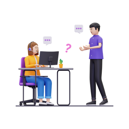 Bureau de service à la clientèle  3D Icon