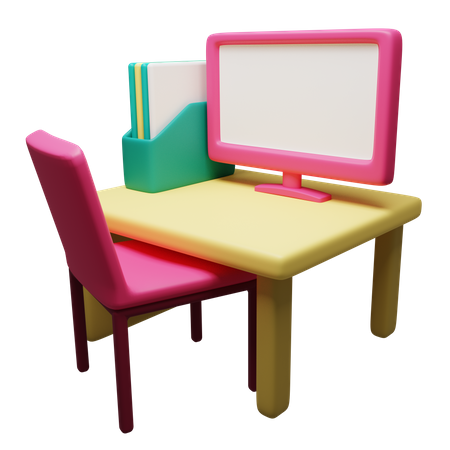 Bureau de travail  3D Illustration