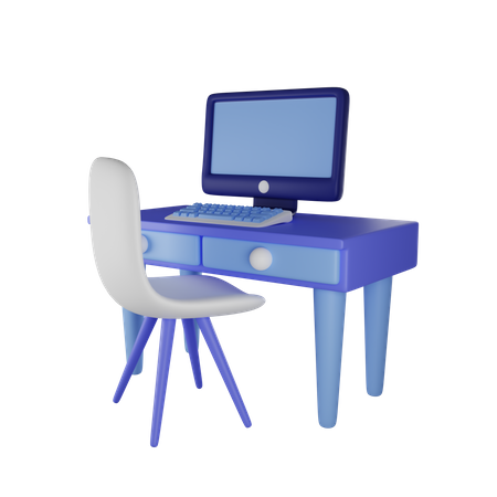 Bureau de travail  3D Illustration