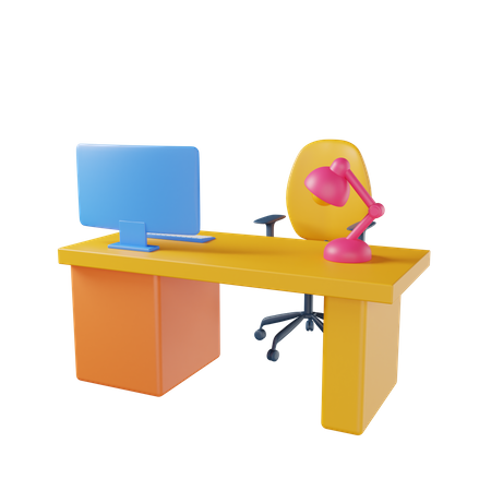 Bureau de travail  3D Illustration