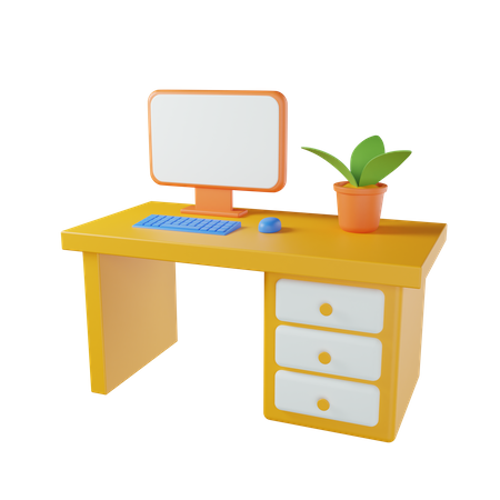 Bureau de travail  3D Illustration