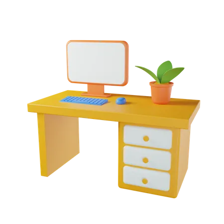 Bureau de travail  3D Illustration