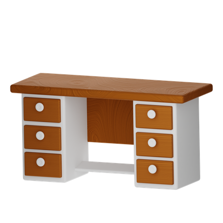 Bureau en bois  3D Icon