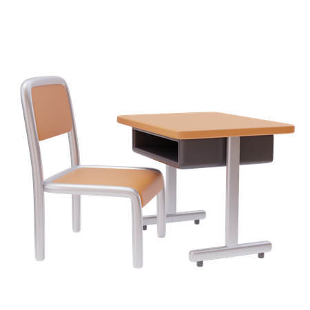 Bureau et chaise d'école  3D Icon