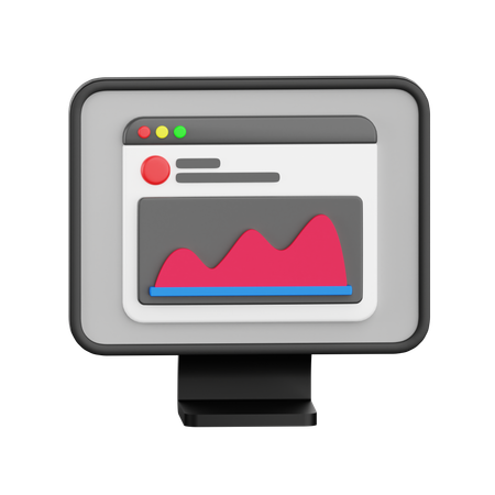 Graphique d'analyse de rapport de bureau  3D Icon