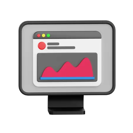 Graphique d'analyse de rapport de bureau  3D Icon