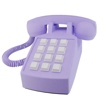 Icône 3D du téléphone de bureau  3D Icon