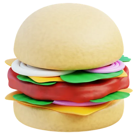 Delicious 3 D Burger Icon Appetizing Design 3D Icon