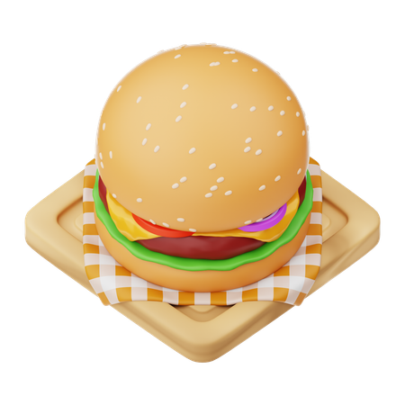 バーガー  3D Icon