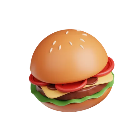 バーガー  3D Icon