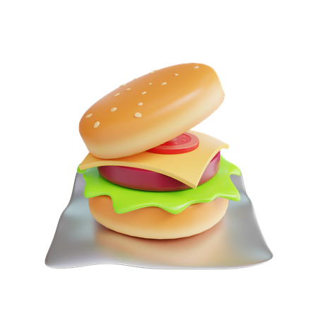 バーガー  3D Icon