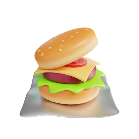 バーガー  3D Icon