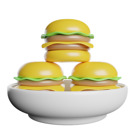 バーガー  3D Icon