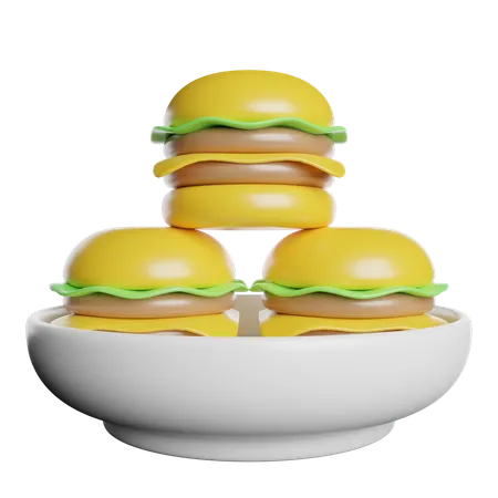 バーガー  3D Icon