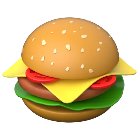 バーガー  3D Icon