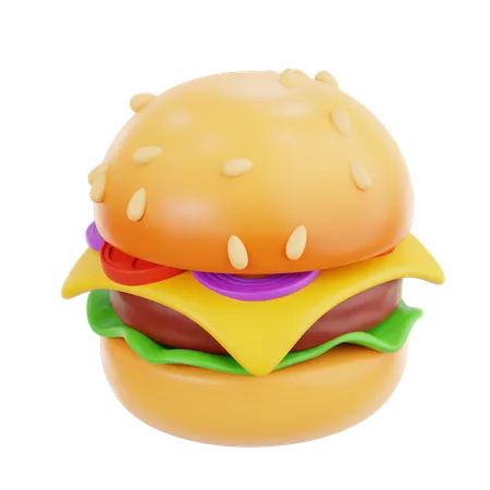 バーガー  3D Icon