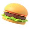 3d burger logo